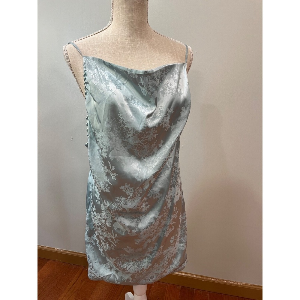 Hey Babe Womens Blue Backless Spaghetti Strap Dress Size Large NWOT